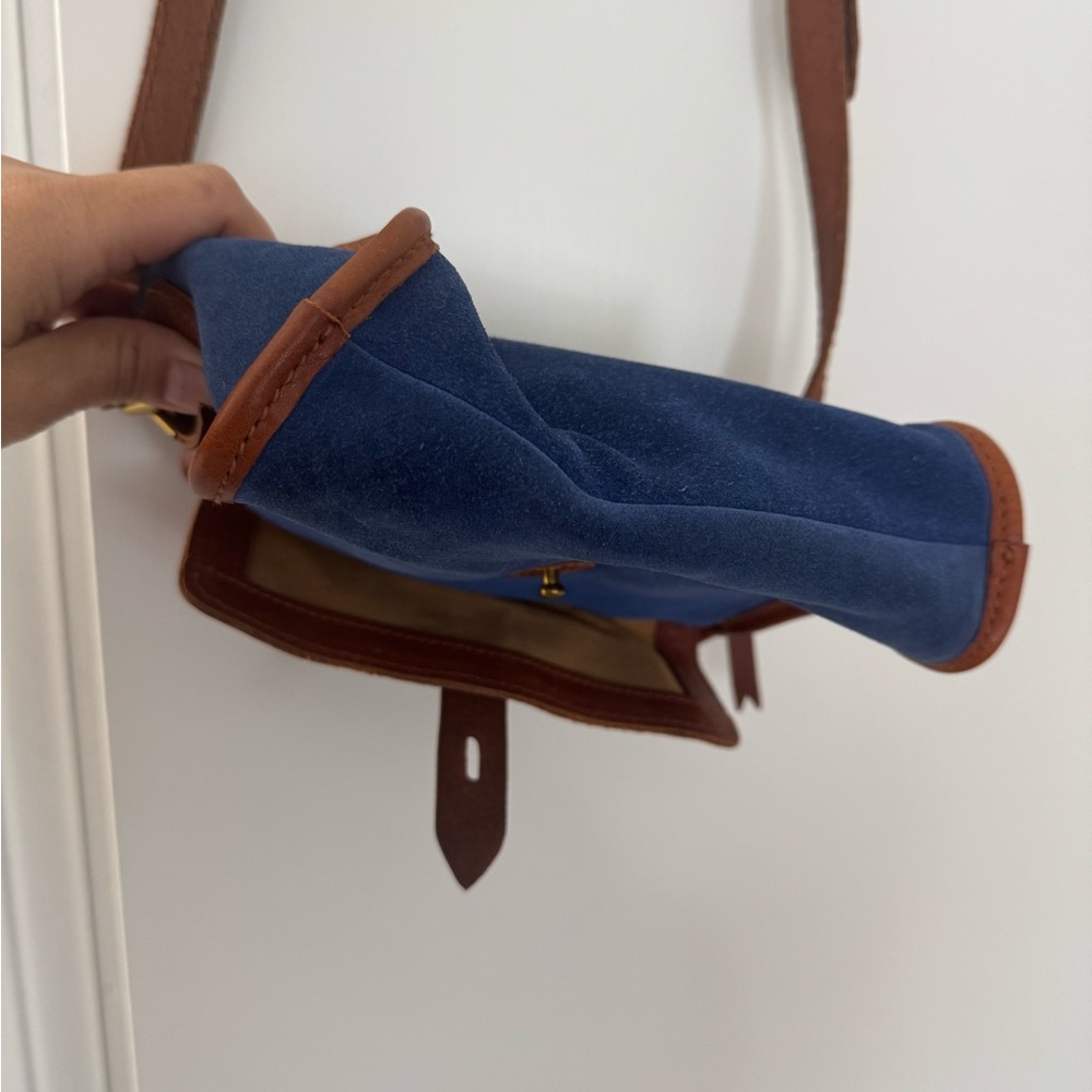 Madewell Blue and Brown Crossbody Bag size 8x6.5 - Picture 3 of 5
